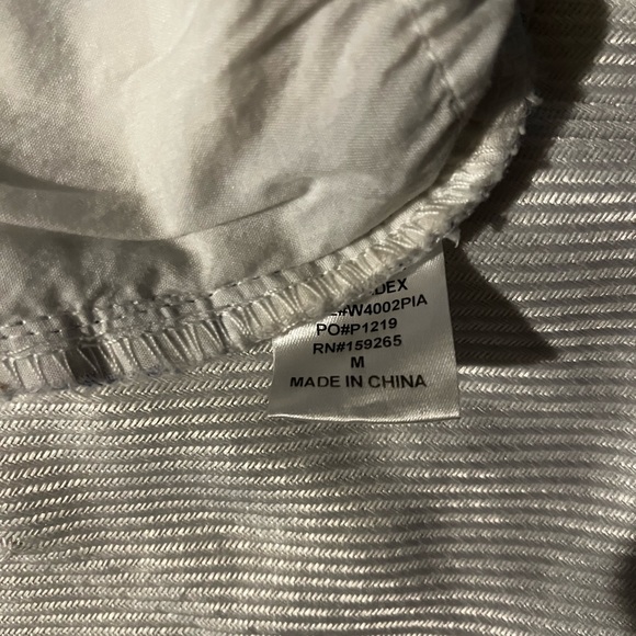 Blue and White Striped Distressed Hem Shorts - Picture 3 of 3